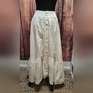 Edit By Nine Snap Button White Maxi Skirt Womens Size Medium!